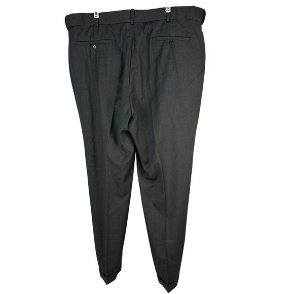 Louis Raphael Mens Hidden Extension Pleated Dress Pants 40X34 Stretch Black - Picture 2 of 4